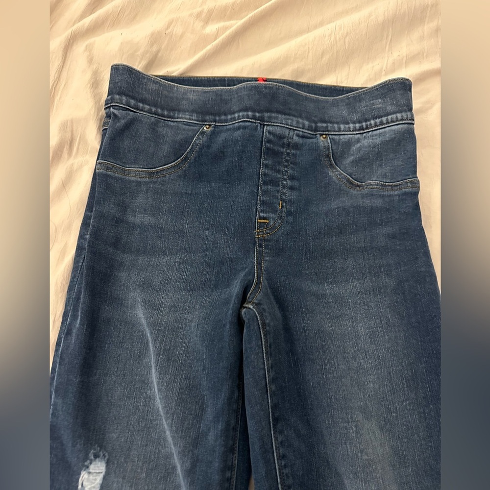 Spanx Dark Denim Skinny Women's Blue Jeans Size Small - Picture 3 of 11